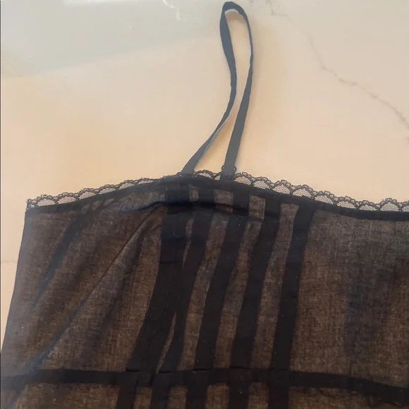 ODILLE Anthropologie black empire waist cotton dress, size 8 - Picture 9 of 10